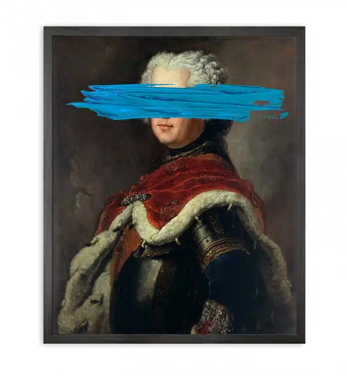 Blue Mark - framed printed canvas