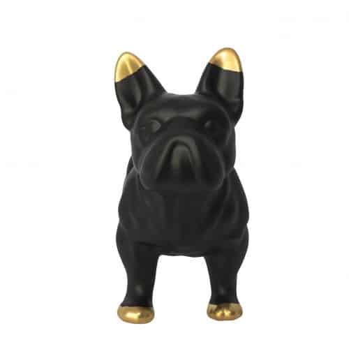 ceramic bull dog black