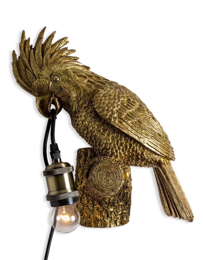 Cockatoo on a Perch Wall Lamp