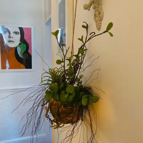 Faux Hanging Moss Ball