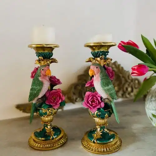 Ornate Parrot Candleholder