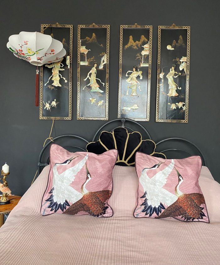 Cranes Cushions in Pink