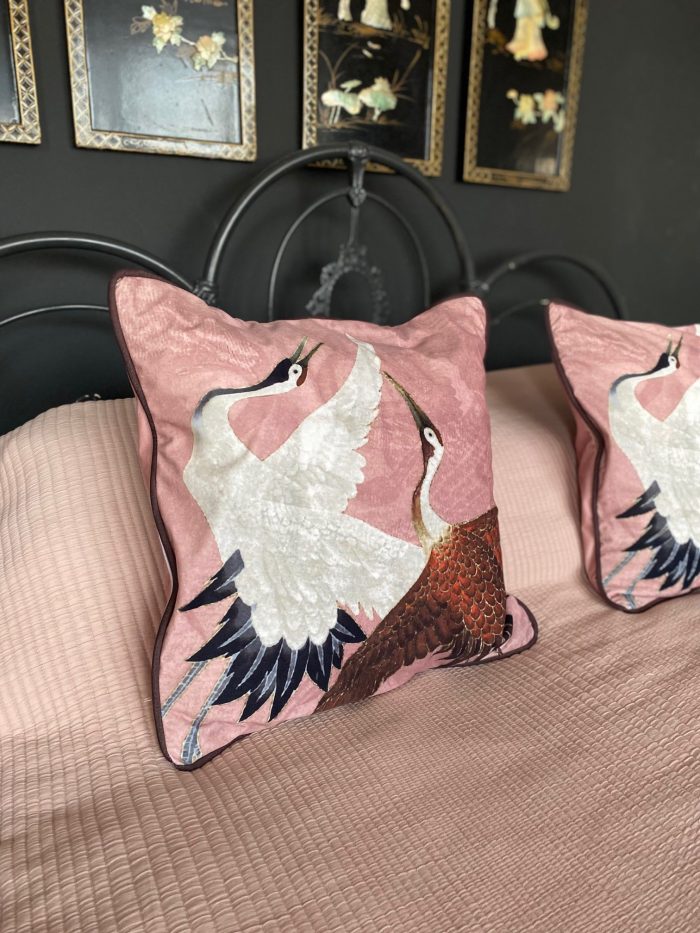 Cranes Cushions in Pink