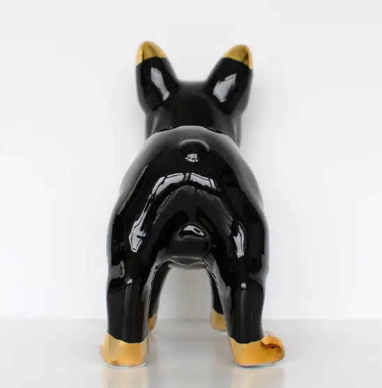 Ceramic Black Bulldog in Black Gloss - Image 4
