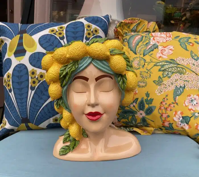 Sicilian Lemon Head Lady Vase