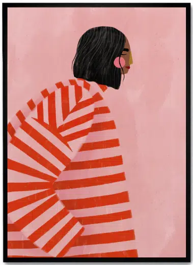 Woman with the orange stripes